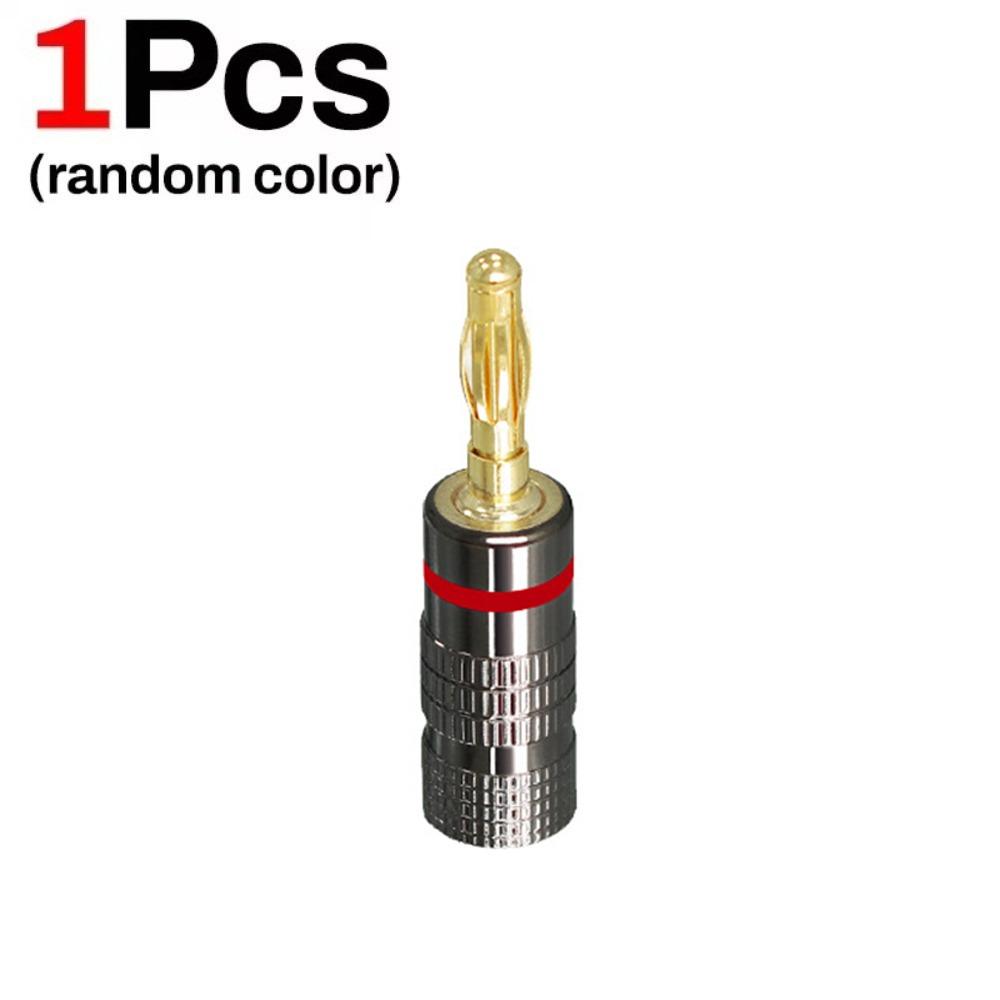 1/5PCS Gold Plated Speaker Banana Plug Metal Speaker Wire Plug Banana Plug Connector Speaker Cables 6-leaved-1PC
