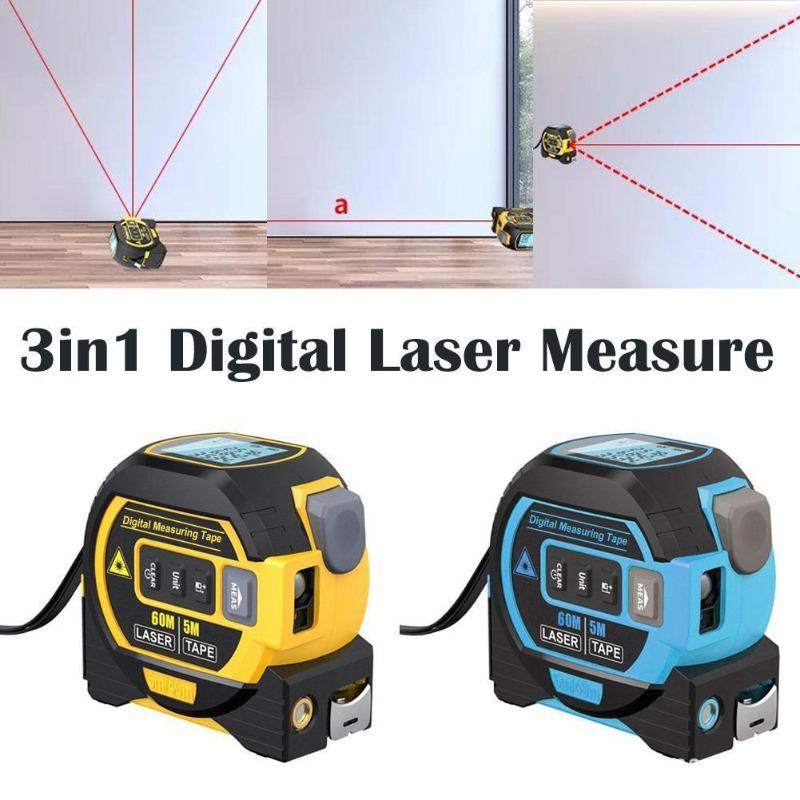 3-in-1 Laser Rangefinder Steel Tape Measure Rangefinder Indoor Laser Tape Measure