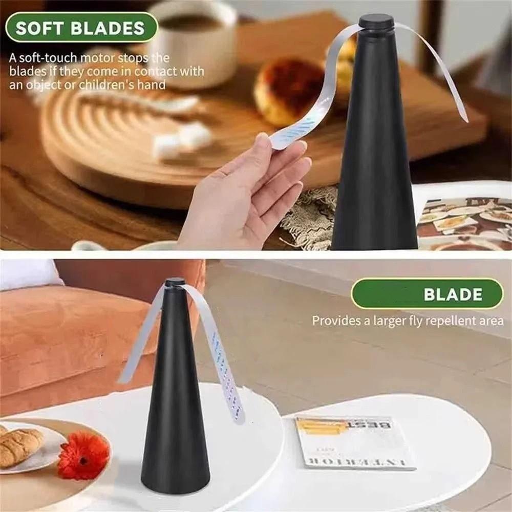Fan-type Electric Flycatcher 360° Rotation Food Protector Automatic Fly Trap  Camping Party