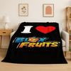 Coperta in Flanella Gioco Classico B-Blox Cartoni Animati Frutta Morbida Calda Coperta da Divano per Camera da Letto Soggiorno Letto Viaggio Campeggio Picnic