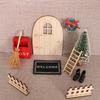 10PCS Christmas Genius Fairy Door Decorations Kit Magic Door for Wall Wooden Enchanted Genius Miniature Xmas Miniature Decor
