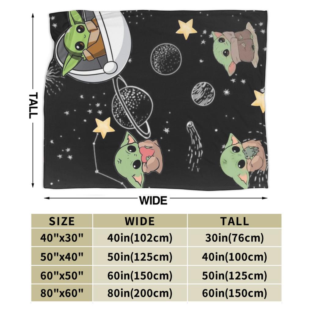 Grogu W-Warss Baby Yodas Blankets  Camping Flannel Throw Blanket For Living Room Warm Custom DIY Quality Bedspread
