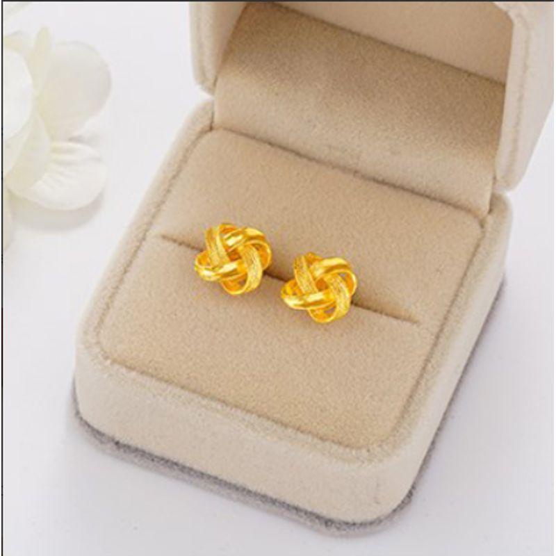 

Ювелирные изделия Искусственное золото Женские Матовые Невыцветающие Серьги-пусеты Ruyi knot earrings