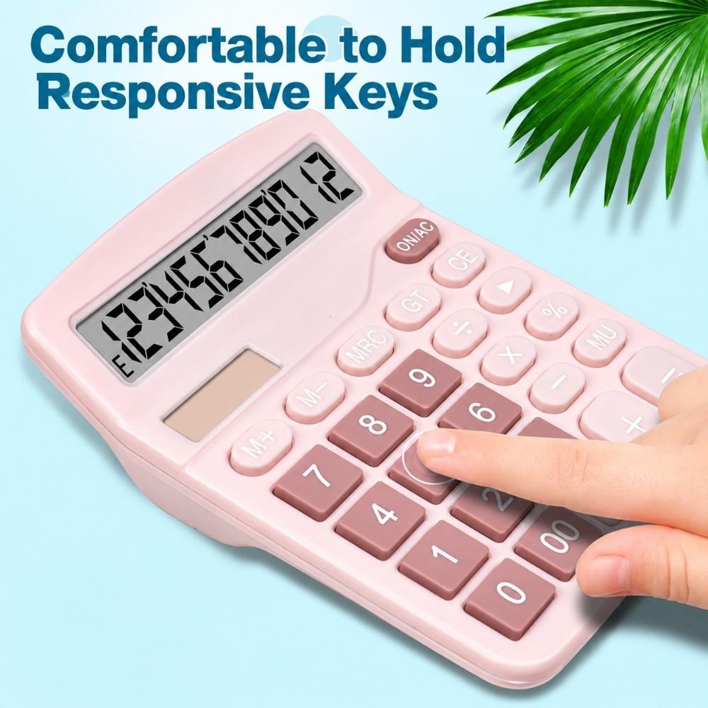 12-Digit Dual Power Calculator Large LCD Display Office Calculator Desktop Calculator  Student Use