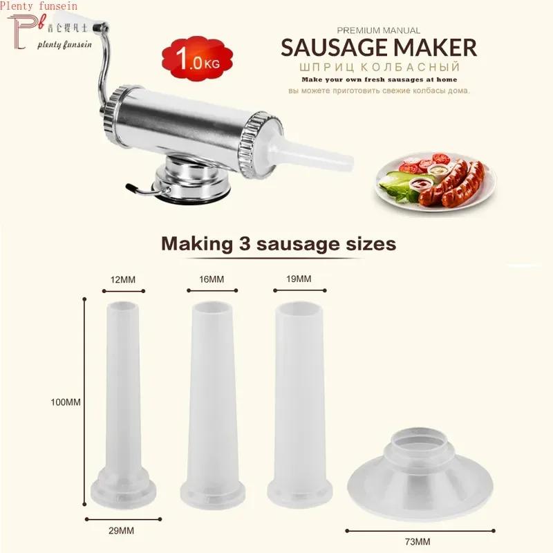 2 Pounds Aluminum Alloy Suction Cup Type Household Sausage Filling Device, Manual Sausage Making, Sausage Machine