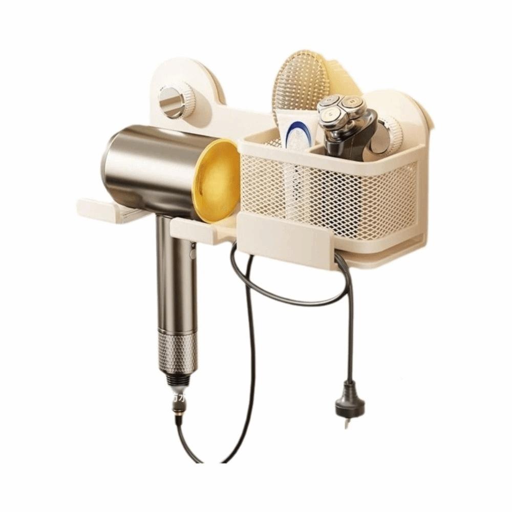 Wall Mounted Suction Cup Hair Dryer Holder Large Capacity Hair Straightener Holder Hotel