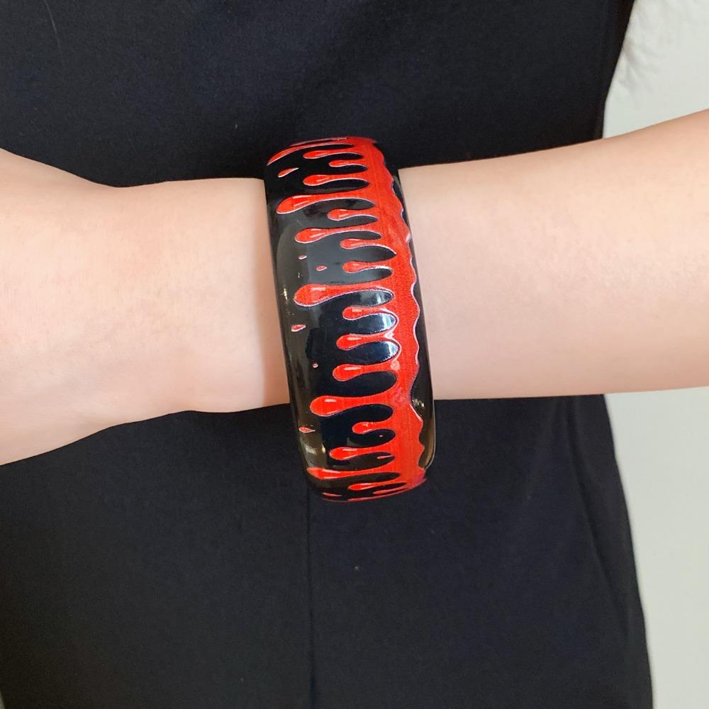 Europe American Style Halloween Acrylic Bangle Pumpkin Skull Hand Ring Girls