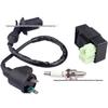 High-Voltage CDI Ignition Module with Coil & A7JC Spark Plug for GY6 50-150CC Motorcycles, ATVs, Quads, and Beach Buggies