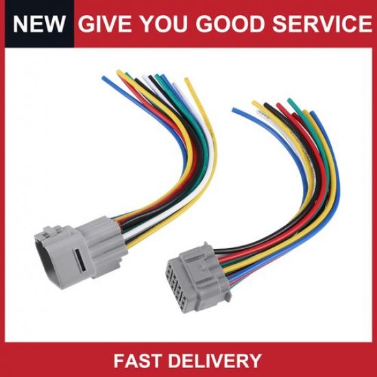 

Universal 15cm Car 12 Pin Plug Connector Pigtail Cable Wiring Harness Pack of 2