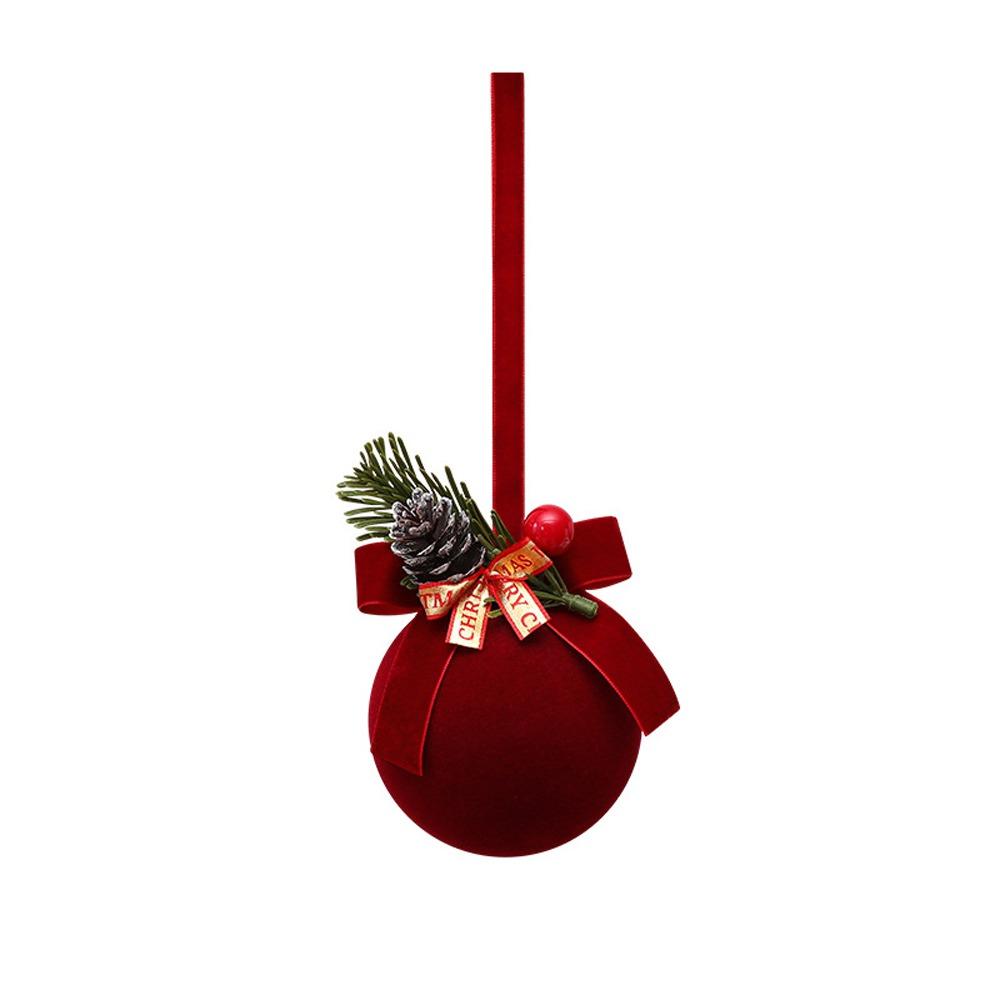 Delicate Velvet Christmas Ball Flocked Christmas Hanging Ornaments  Home Decor