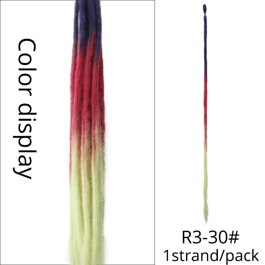 Estensioni Dreadlock fatte a mano al 100% Moda Reggae Capelli 20 pollici Morbidi Dreadlock all'uncinetto Trecce Capelli Ombre Colore 5 Pz / lotto