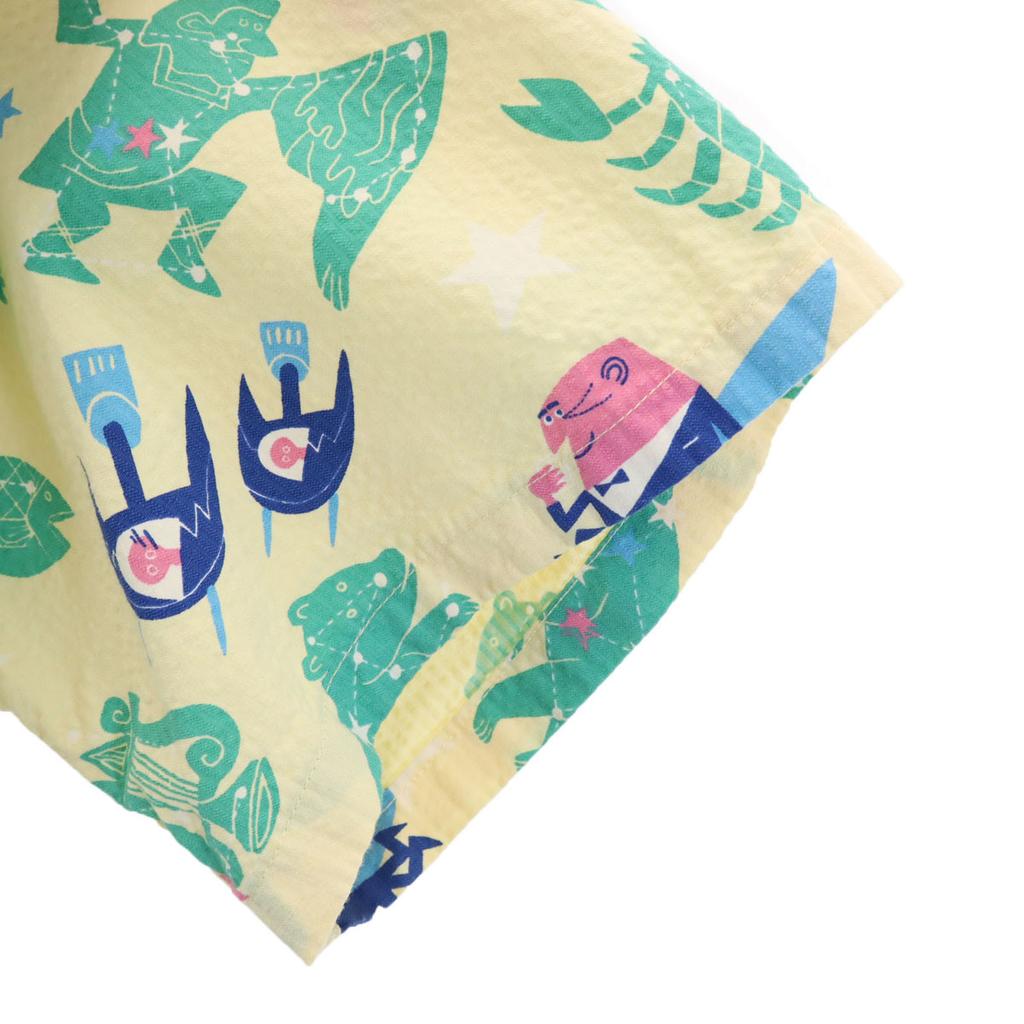 SUN SURF Designed by Ryohei Yanagihara, Made In Japan Uncle Tris Short Sleeve Seersucker Aloha Shirt Men's Used