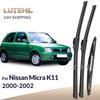 For Nissan Micra K11 2000-2002 2001 Wiper Front & Rear Wiper Blades Windshield Windscreen Window Brushes 20"+18"+16"