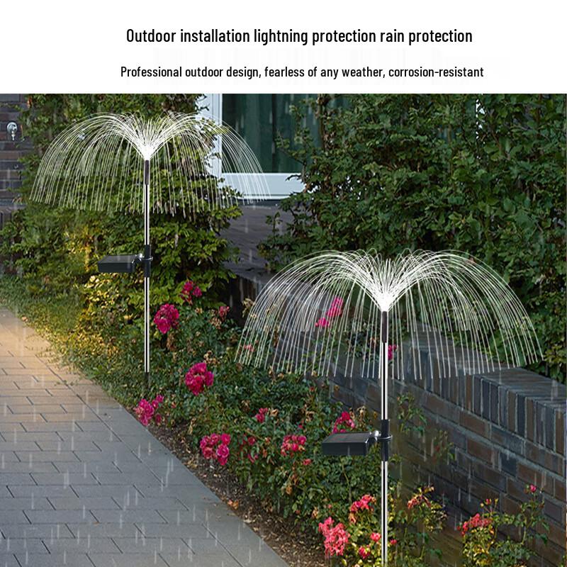 Solar Powered Jellyfish Fiber Optic Garden Lights