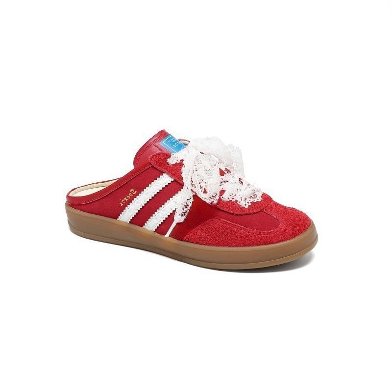 

Retro leather women s spring and summer new versatile casual sports shoes bag head one pedal and half drag outside wear 35