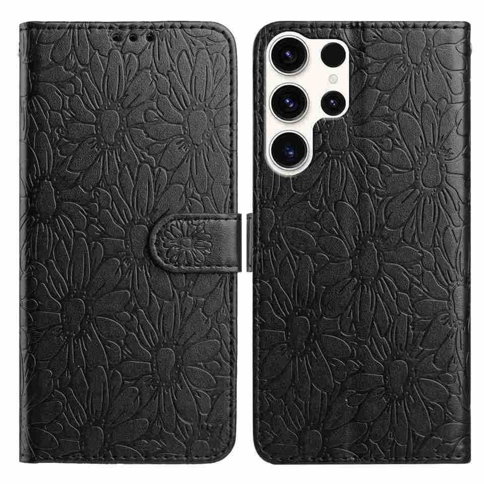 10barevné pouzdro na flip kartu s embosovanou sedmikráskou pro Samsung Galaxy A12 A15 A26 S20-S25...