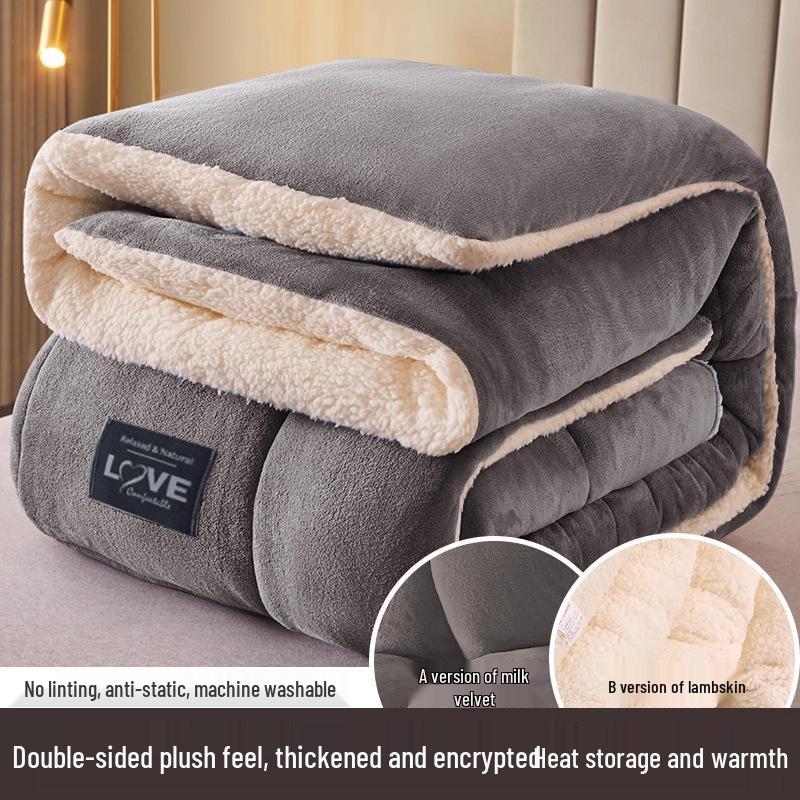 Dicke Korallenfleece-Decke für den Winter - Weiche Samt-Tagesdecke für Wohnheim, Nickerchen, Sofa-Nutzung