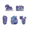 Cartoon Delightful Style Brooch In Vibrant Purple For Outdoor Travel Camera Backpack Enthusiasts