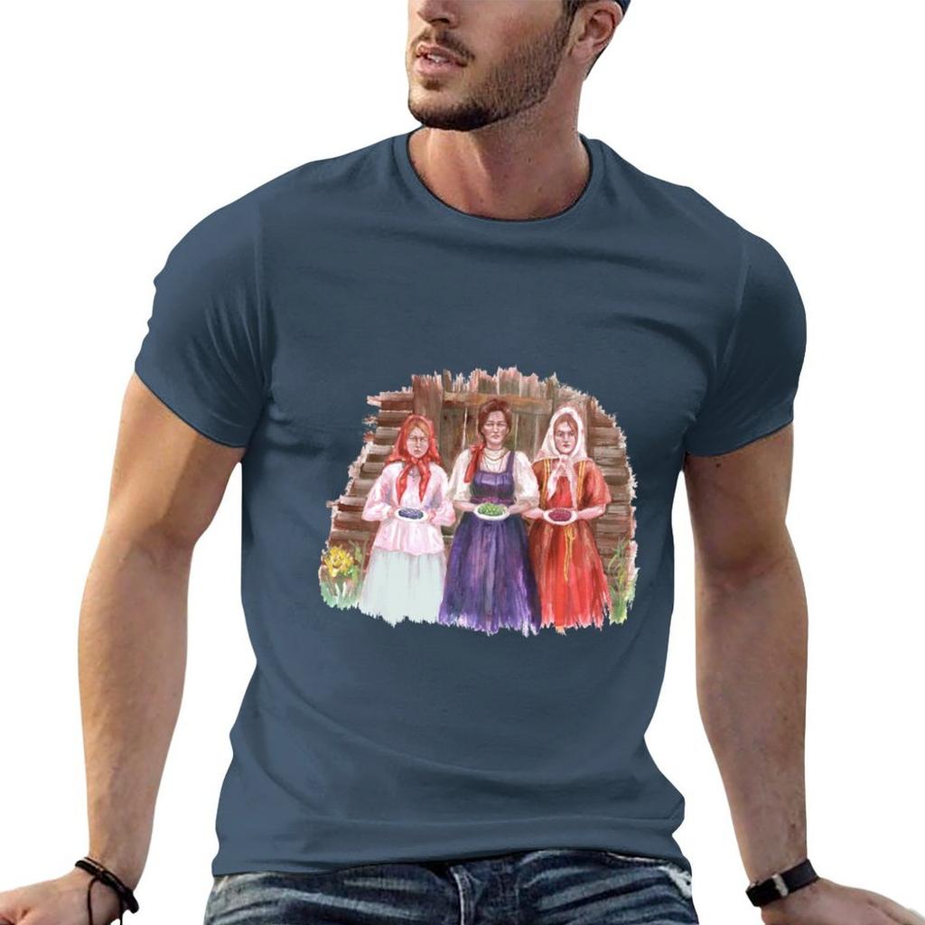 Slavic Peasant Girls Tshirt Standard Fit Solid Tee Shirt