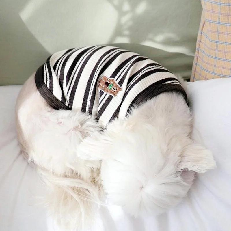 Striped Pet Vest Thin Teddy Bears Pomeranian Yorkshire Small Dog Cats Dogs Clothes Summer Puppy Clothes Dog Cooling Vest