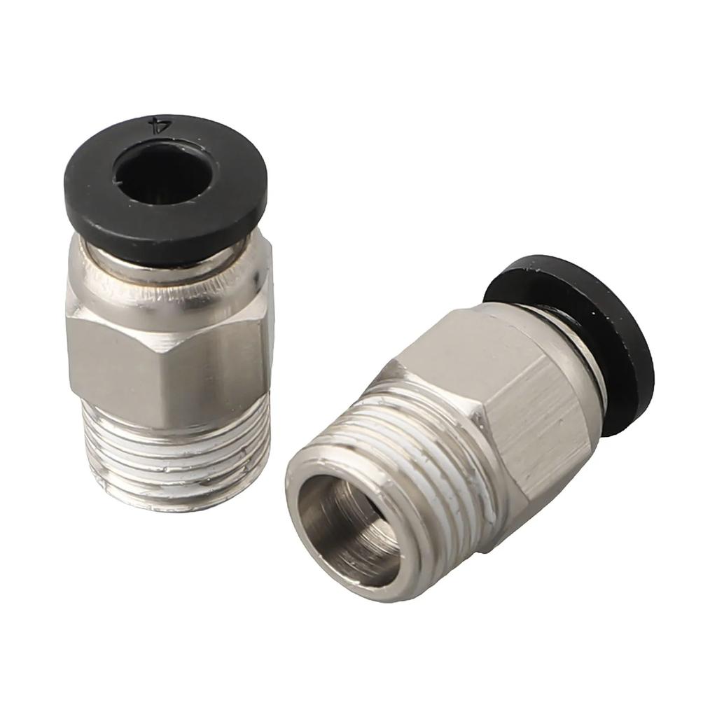 PC4M10 Male Straight Pneumatic Quick Fitting Connector for PTFE Tube with Stainless Steel Thread Suitable for Extruder Assembly