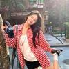 Women's American Retro Red Plaid Shirt Jacket - Early Spring 2026 Korean Style Casual Loose Fit
