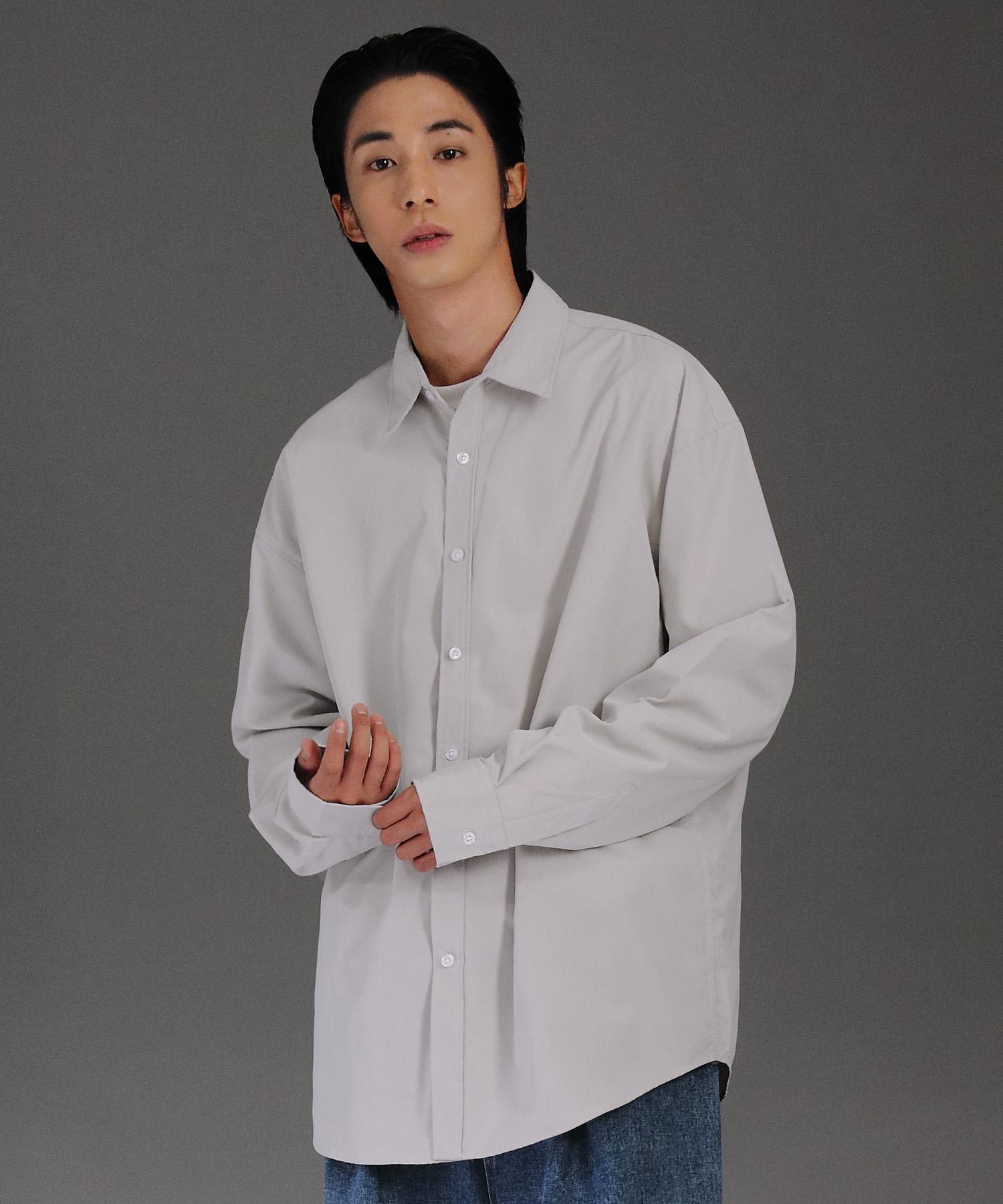 Johnny West Cotton Mix Shirts [Over Fit] (Lt.Gray) 48(95)