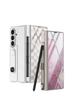 Samsung Z Fold7 5G Leather Flip Case with Glass Painting & Pen Slot