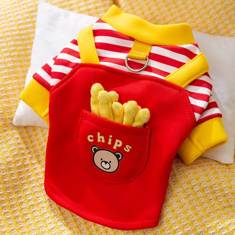 Pet Clothes Autumn and Winter Warm Dog Clothes Cute Bear Traction Sweater Fleece Puppy Cat Clothing
