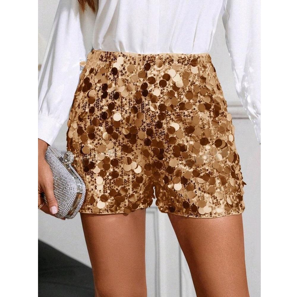 Women High Waist Sequins Shorts Ladies Fashion Elegant Party Short Pants