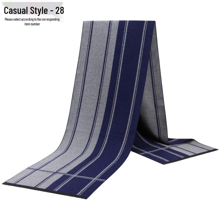 Men's Autumn & Winter Plaid Imitation Cashmere Scarf - Warm & Thick Custom Design