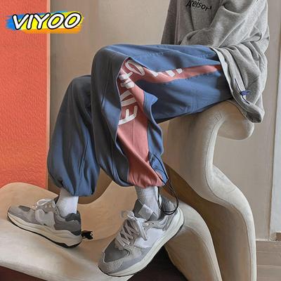 Women's Letter Print Silk Cargo Basketball Pants Men Summer Drawstring Casual Y2K Baggy Pants Streetwear Gym Sport Homme 2023