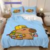 Adorable Capybara Backpack Drink Three-piece set (1 * duvet cover + 2 * pillowcase, without core) 2D Flat Soft and comfortable Bedding set