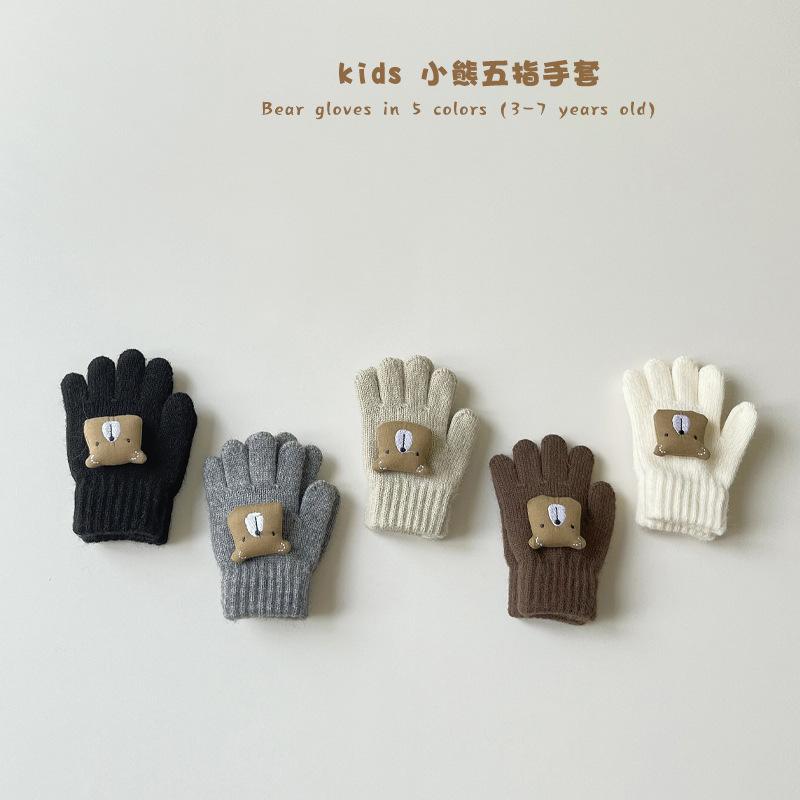 2-8 years old~ Winter children's gloves cute five-finger warm infant boy girl boy girl baby