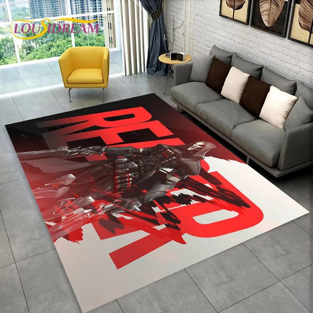 Overwatch Game Gamer DVA  Area Rug,Carpet Rug for Home Living Room Children's Bedroom Sofa Doormat Decor,kids Non-slip Floor Mat