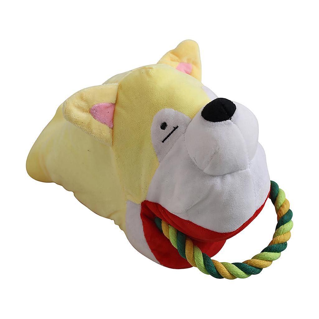 Squeaky Dog Toys For Aggressive Chewers, Interactive Plush Dog Chew Toys With Cotton Rope, Teeth Cleaning & Training Puppy Toys For Small Medium Large