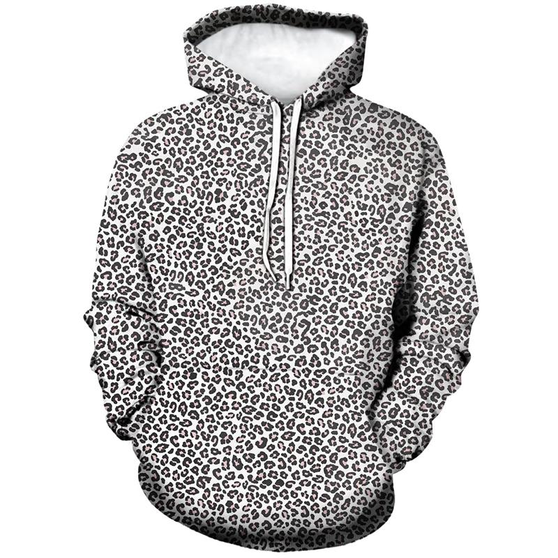 Men's Fashion Leopard Zebra 3D Print Graphic Hoodie Streetwear Long Sleeve Sweatshirt Casual Pullover for Autumn