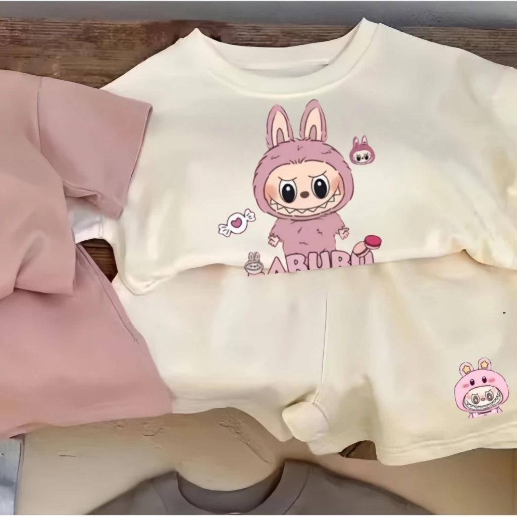 

Костюм дитячий Labbrub з мультяшним принтом - Літній преміальний відчуття моди універсальний простий зручний дихаючий одяг зручний повсякденний спортивний милий 130cm