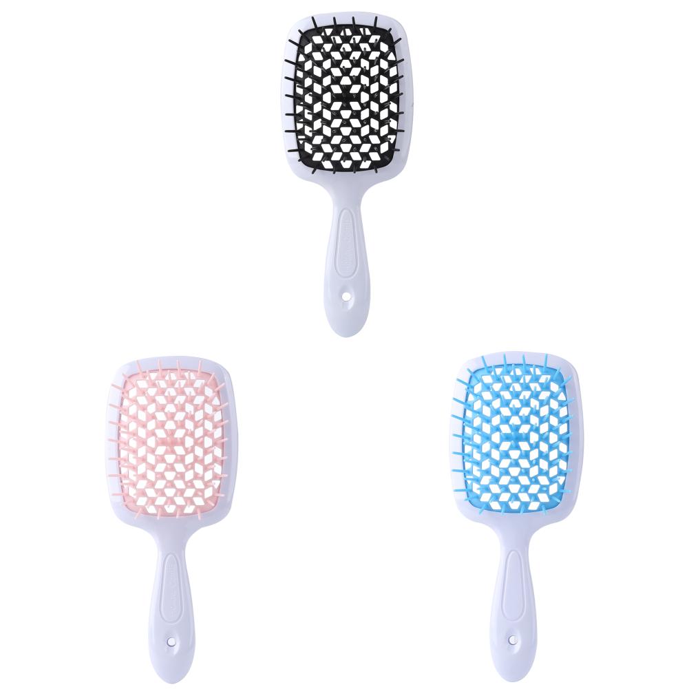 Puszysty grzebień do modelowania, siatkowy grzebień fryzjerski, wygładzający włosy, grzebień w kształcie plastra miodu, plastikowy grzebień do masażu, suchy i mokry, pusty grzebień