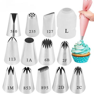 13 Styles Large Icing Piping Nozzles for Decorating Cake Baking Cookie Cupcake Piping Nozzle Stainless Steel Pastry Tips Tools