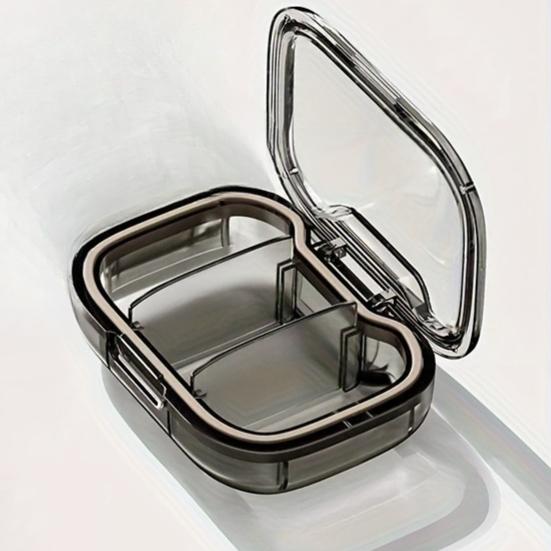 

1pc 3-Compartment Waterproof Pill Organizer Box Portable Mini ABS Plastic Medicine Case Dustproof Compact Storage чорний