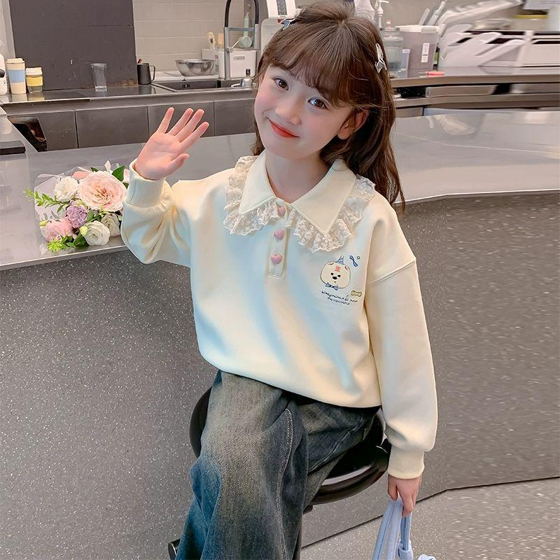 Girls' Cartoon Hooded Sweatshirt - Trendy & Cute Spring/Autumn Clothing for Small to Medium Children