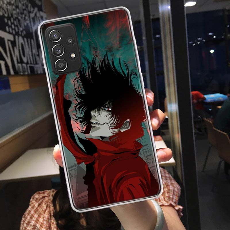 Alucard Helsing Phone Case for Samsung A54 A57 A37 A17 A14 A15 A12 A24 A34 A55 A35 A25 A52S A07 A05S A04S A22 A32 A72 Galaxy Not