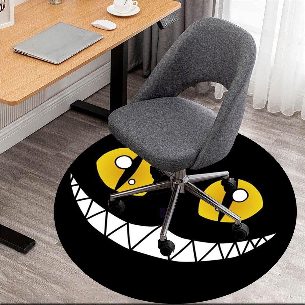 

Spooky Smile: Halloween Round Sticker DecalRound Non-Slip chair mat chair carpet for office Rugs for Office Decor Gift For Valentine s Day Mother s Da 80cm by 80cm