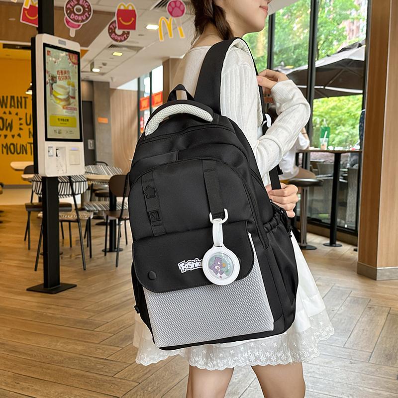 

Women s Backpack Junior High School Student Schoolbag Lightweight Large Capacity Backpack розовый