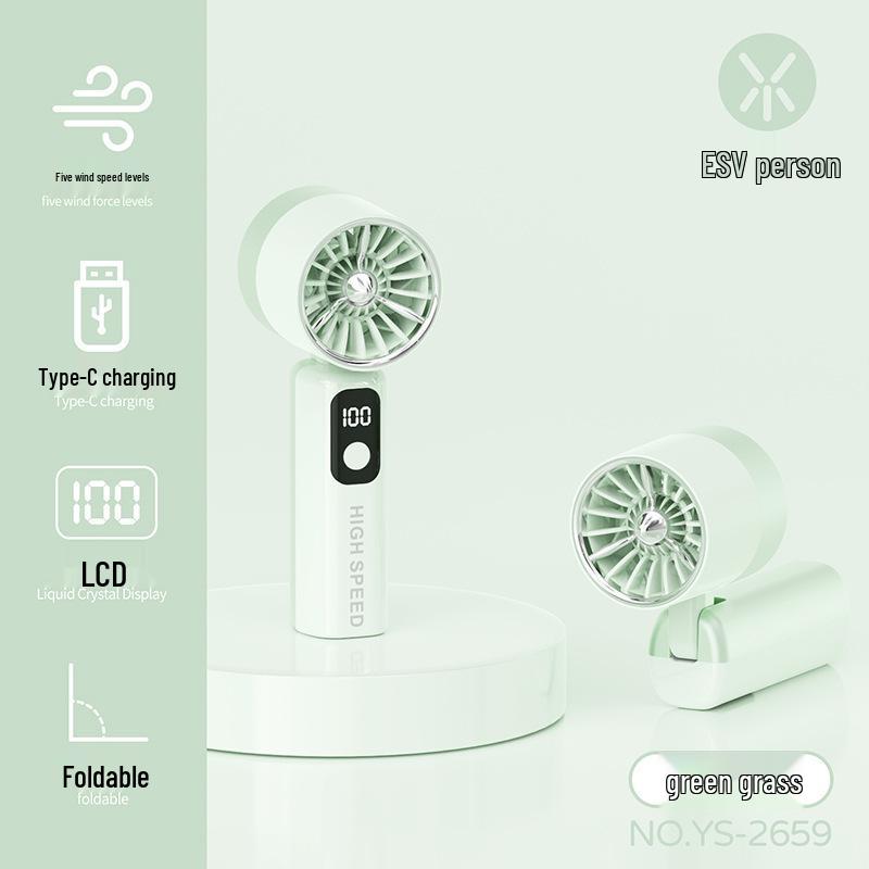 

Compact Foldable Handheld Mini Fan with High-Speed Turbine, USB Rechargeable; Perfect for Student Desks, Travel, and Gifts. Gift Box Packaging + USB Charging Cable