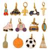 2025 Multi-Element Hip-Hop Necklace Bracelet Pendant for Women - Versatile Car Football Drip Oil Series Accessories