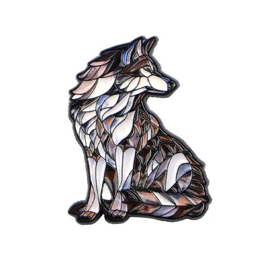 Yousheng Colorful Wildlife Enamel Pin Stained Glass Style Animal Lapel Pin Cute Wolf Fox Red Bird Hummingbird Brooch Pin for Jackets Scarves Backpacks