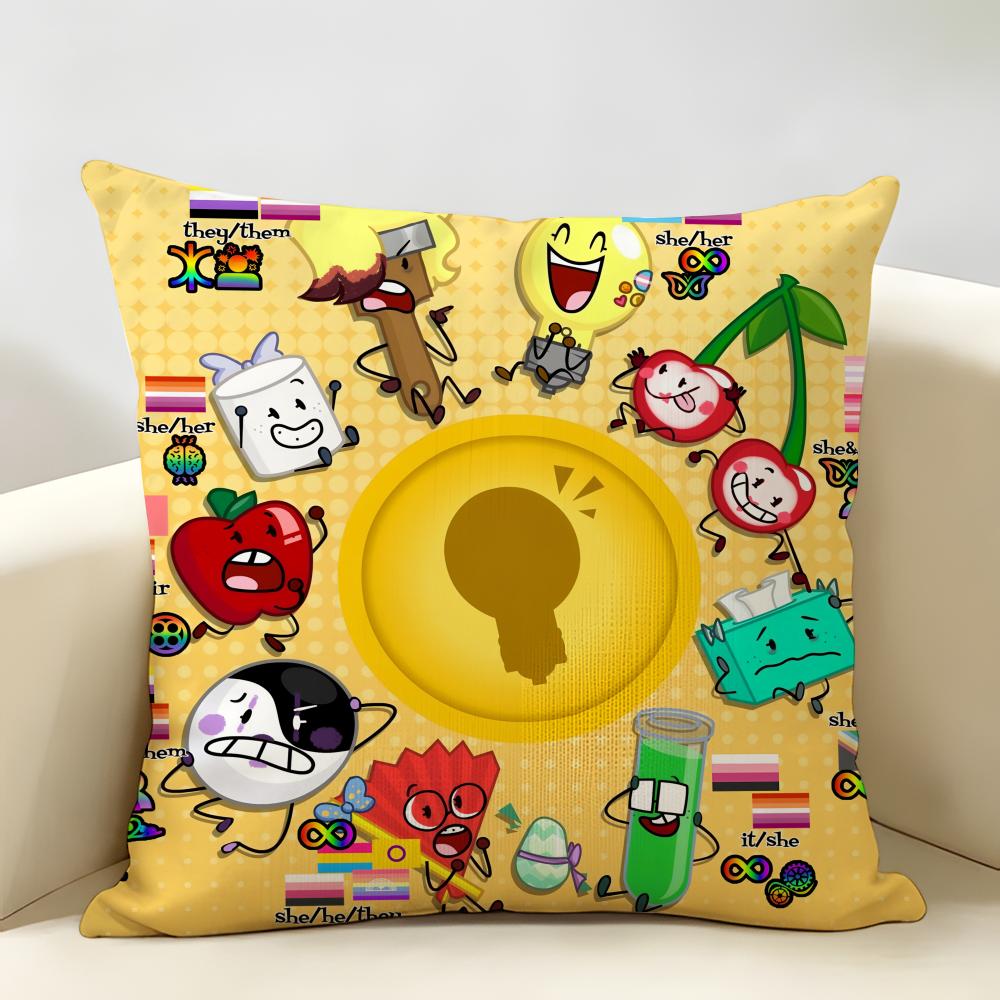 Cute BBattle For BFB Cushion Cover Natural Linen Organic Fabric DoubleSided Printing Room Sofa Decor Pillow Case