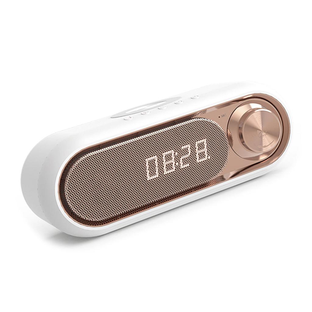 Portable Bluetooth-compatible Loudspeaker Sound Box Subwoofer Mini Home Theater Player Wireless Charging Adapter Digital Clock Alarm